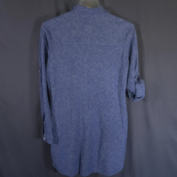 Freedom Trail by Kyodan Shift Dress Roll Tab Sleeve Linen Cotton Blend Size L - Picture 7 of 9